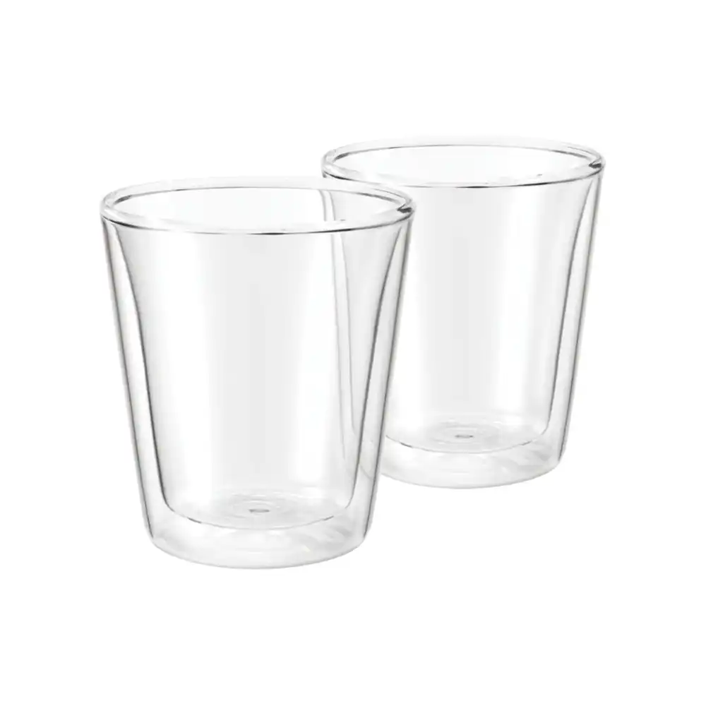 2pc Breville 200ml The Latte Duo Glasses Borosilicate Heat Resistant Glass Clear