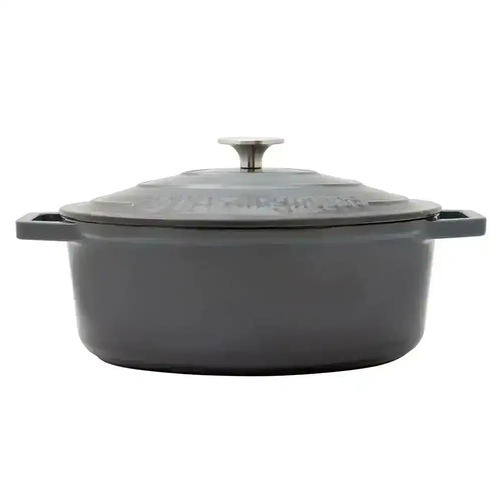 Westinghouse 5L 30cm Oval Cast Iron Pot/Dish Induction Food/Cooking Ombre Grey