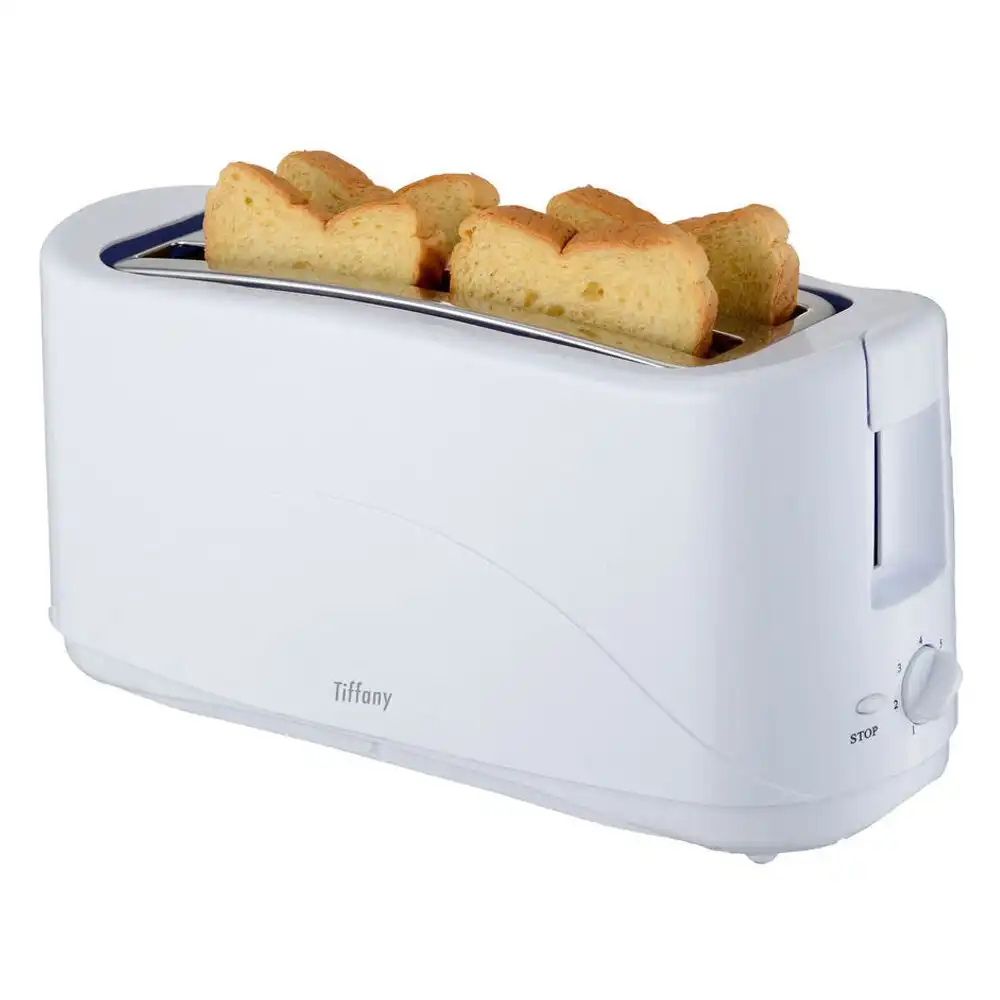 2pc Tiffany 1.7L Electric 2200W Cordless Kettle/2 Slice 1300W Bread Toaster WHT