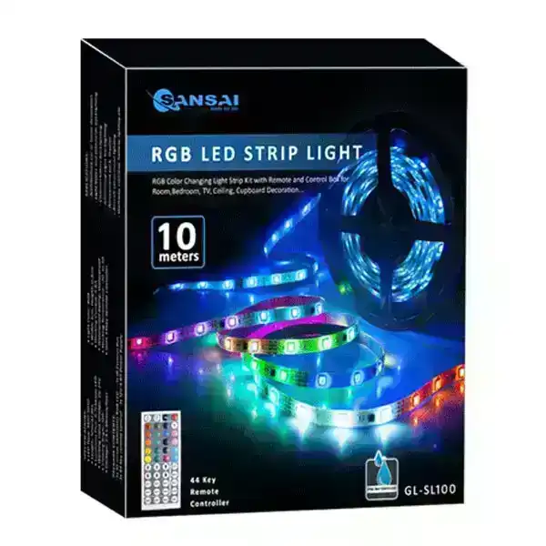 Sansai 10m USB Powered RGB LED Strip Light PC/Monitor Backlight w/Remote Control
