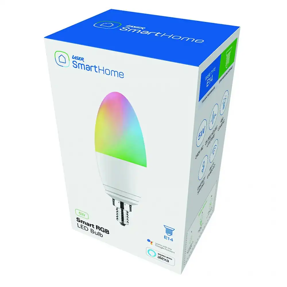 Laser 5W E14 Smart RGB LED Light Bulb Colour/Intensity Adjust WiFi App Control