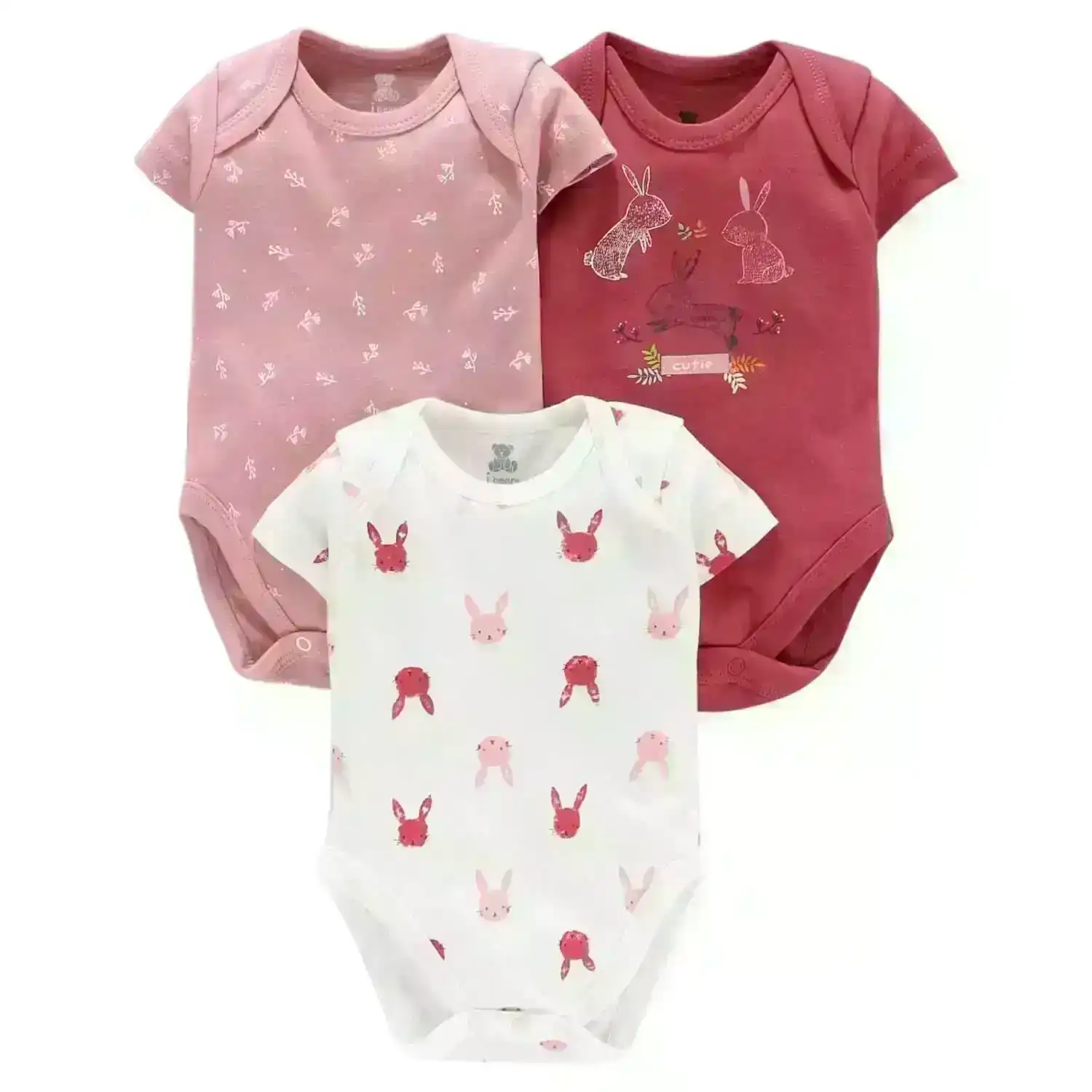 BabiesMart 3 Pack New Born Baby Clothes Half Sleeves Unisex Onesies