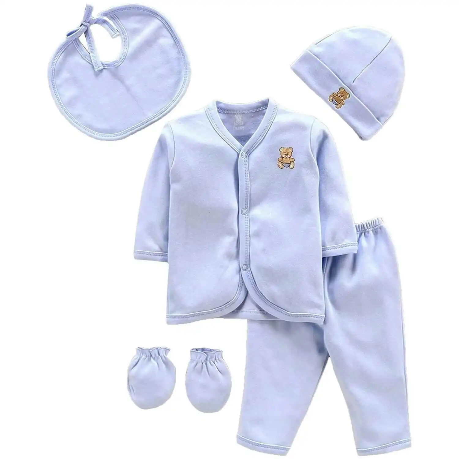 BabiesMart 5 Pieces Unisex Baby New Born Clothes Hospital Clothing Set
