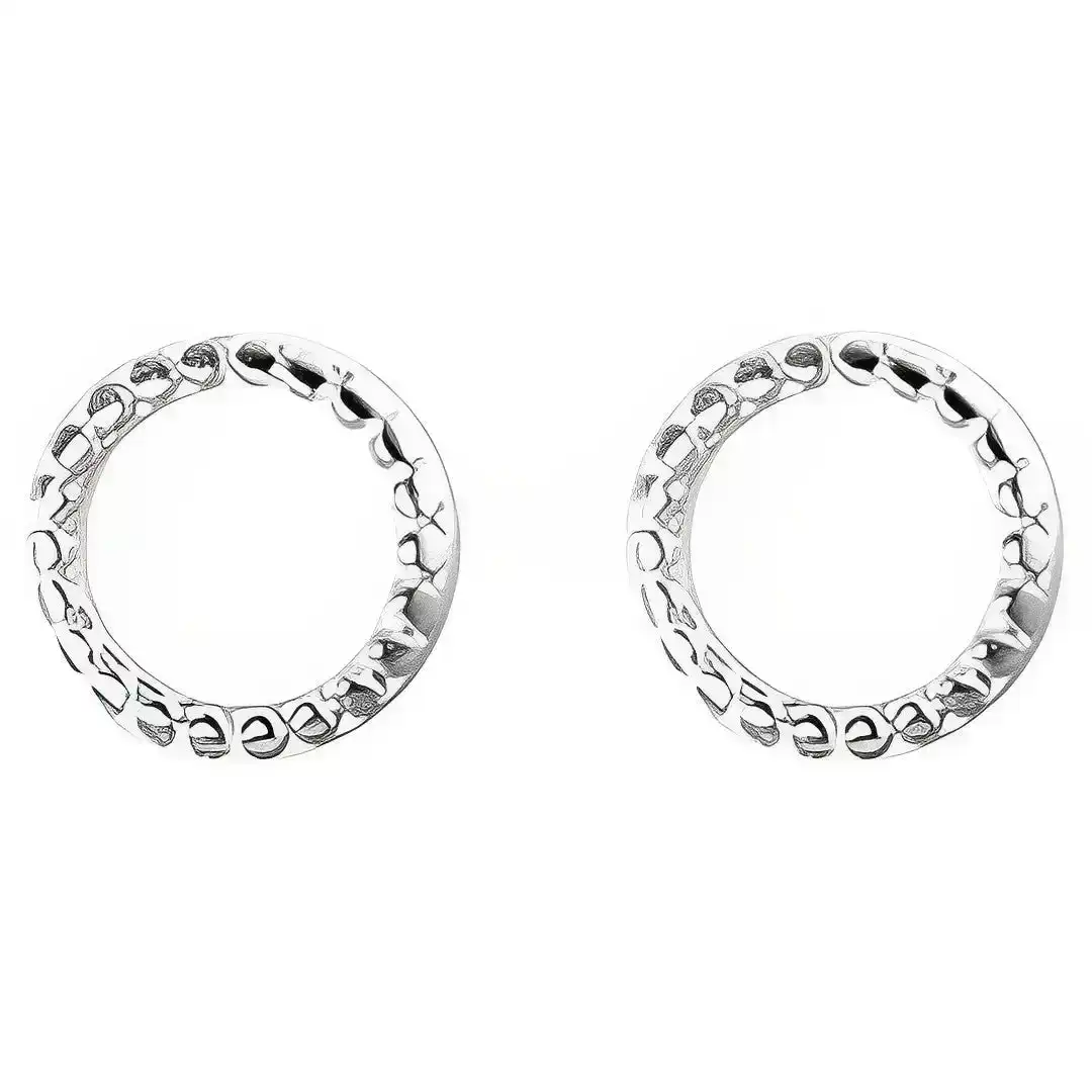 Anyco Fashion Earrings Round Silver 925 Sterling Silver Minimalist Round Stud for Women Cute Teen Jewelry
