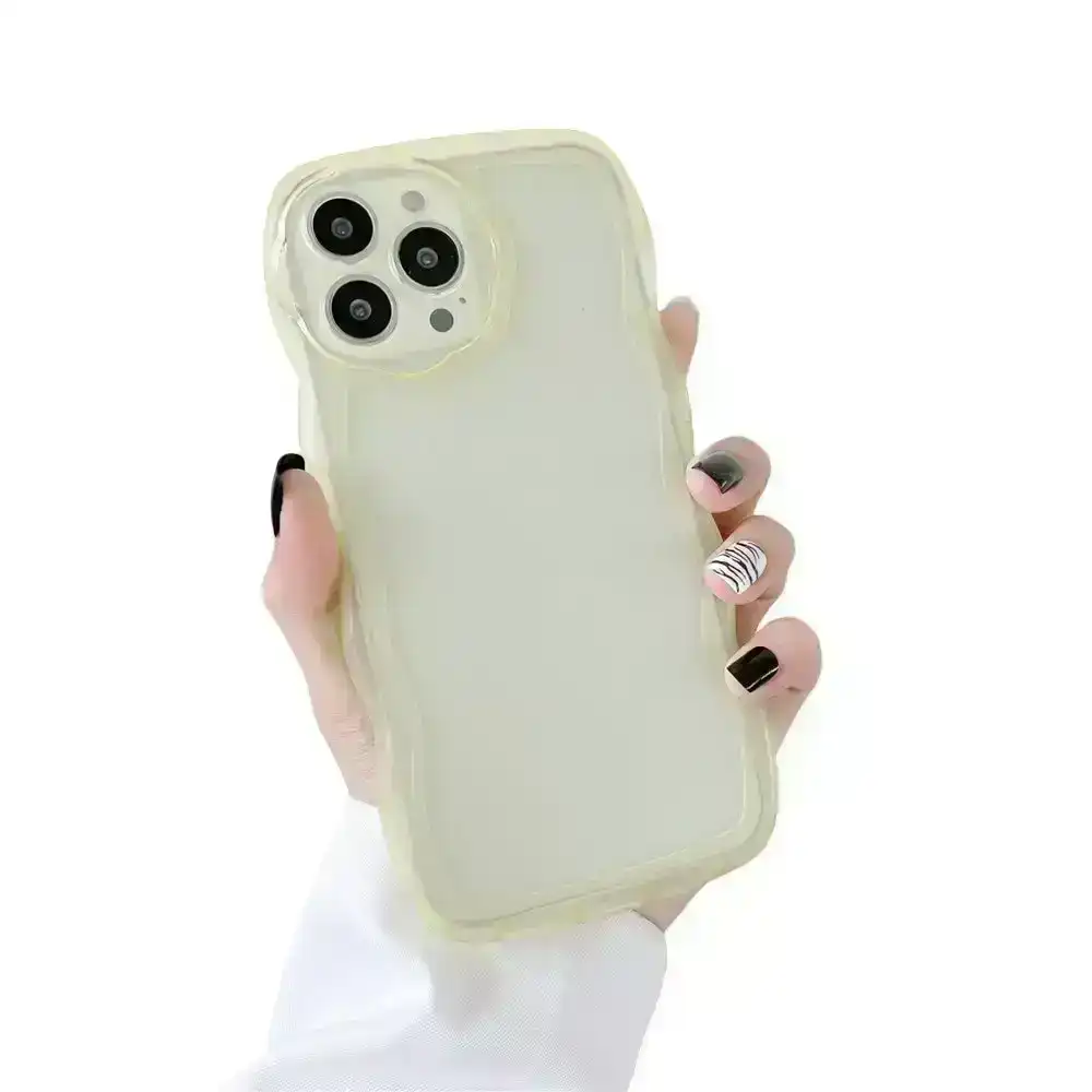 Anymob iPhone Case Green Curly Wavy Shockproof Bumper Transparent Silicon Cover