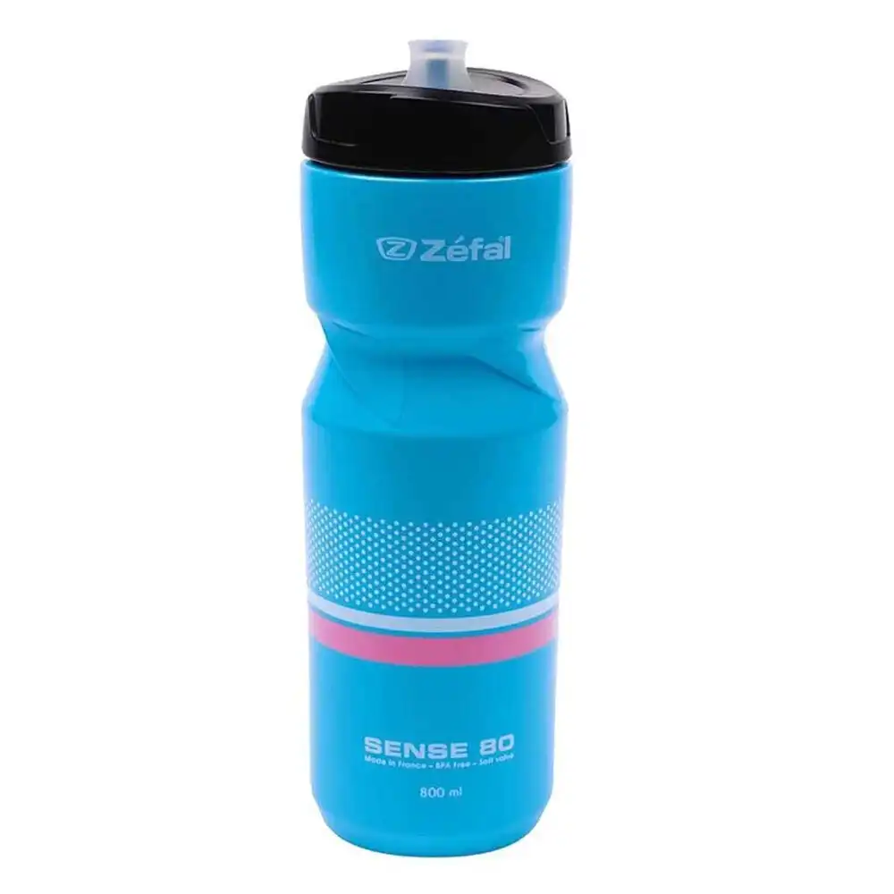 Zefal Sense M80 Sports/Cycling 800ml Water Bottle Bike Drink Container Cyan Blue