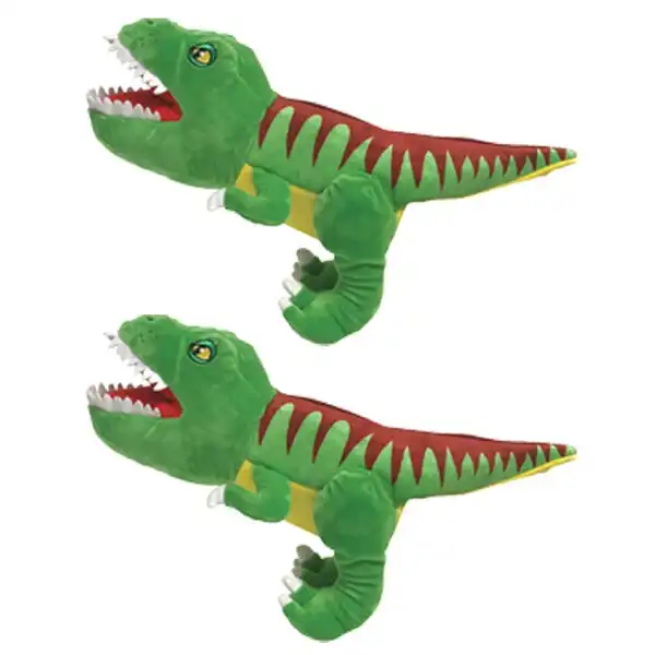 2PK Puppet Pal Premium T-Rex Dinosaur Kids Soft Plush Hand Toy Puppet 3y+ Green