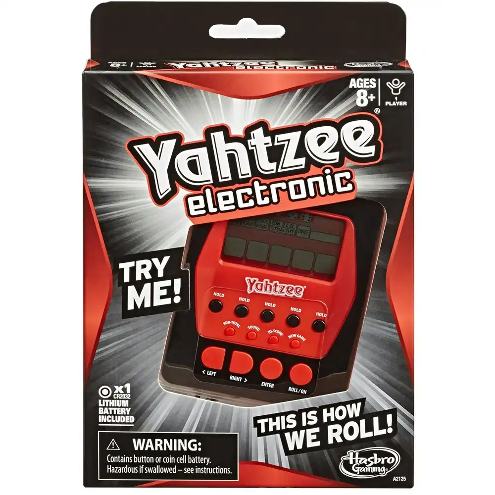 Hasbro Portable Yahtzee Electronic Digital  Dice Handheld Mini Board Game Kids