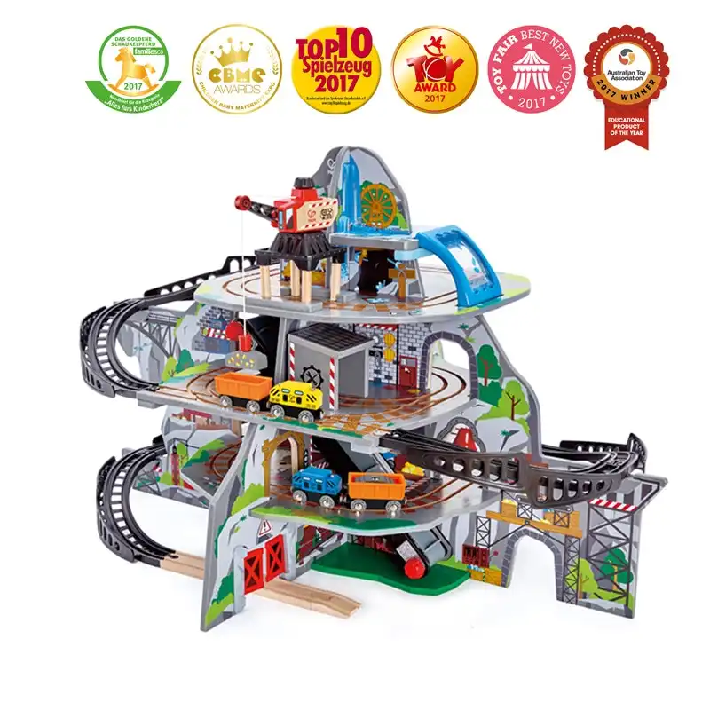 Hape 92cm Mighty Mountain Mine Set w/Train Rail Kids/Toddler 3y+ Play Wooden Toy