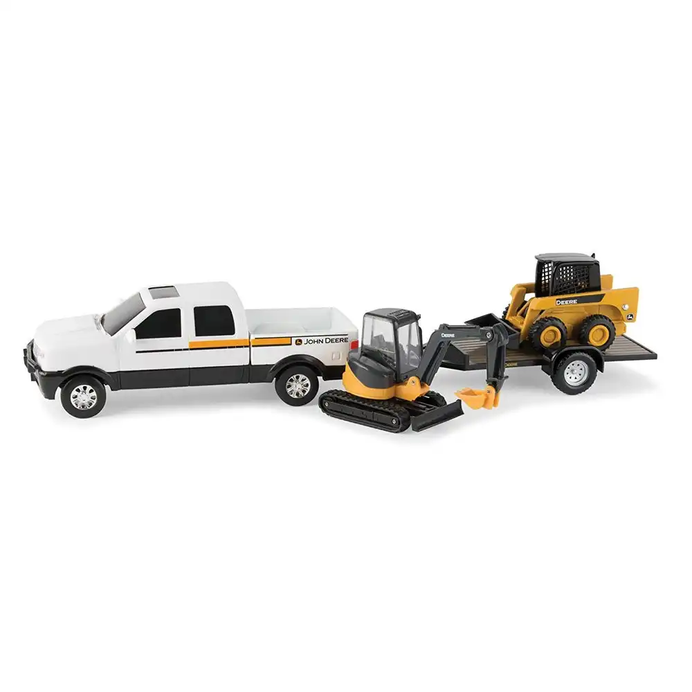 John Deere 20cm Construction Vehicle Set Trailer/Pickup/Mini Trucks Toys Kids