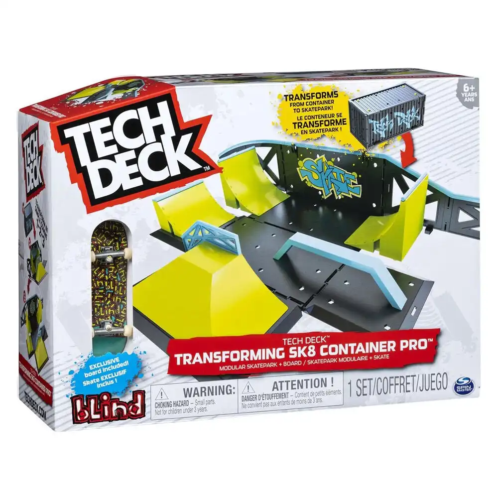 Tech Deck Transforming Skate Container w/ Ramp/Rail/Skateboard 2.0 Kids Toy 6y+