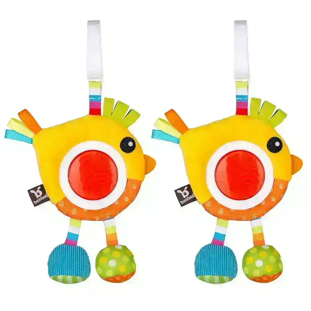 2PK Benbat Dazzle Rattle Bird Baby/Infant 0m+ Hanging Educational Stroller Toys
