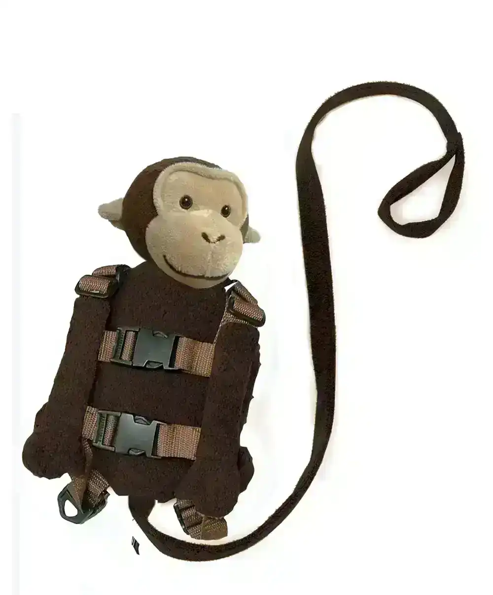 Playette 2-in-1 Travel Harness Buddy/Adjustable Strap Baby/Kids 18m-4y Monkey