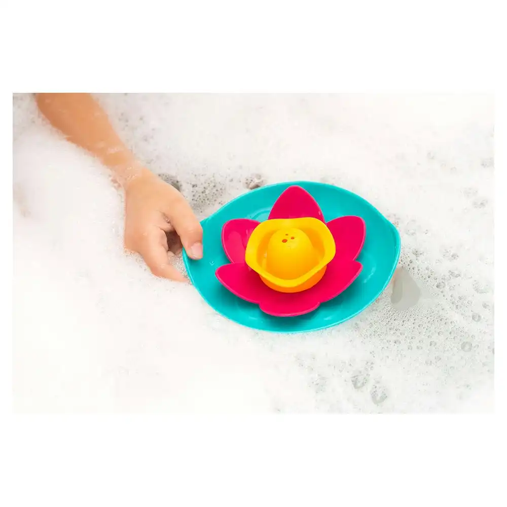 Quut Lili 16cm Bath Water Floating Flower Toys for 0m+ Baby/Kids Blue/Yellow/Red