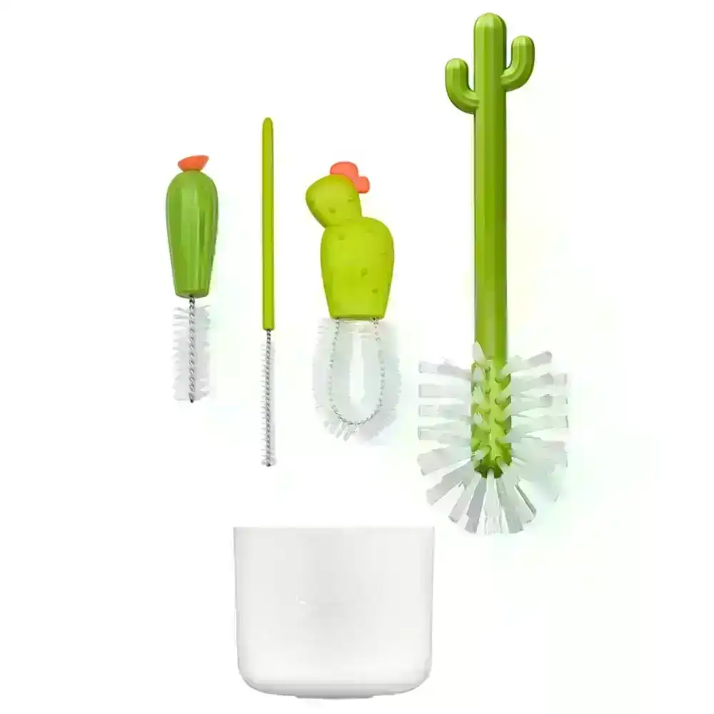 4pc Boon Cacti Baby Bottle Brush Set Cleaning/Washing Nipple/Straw Brushes GRN