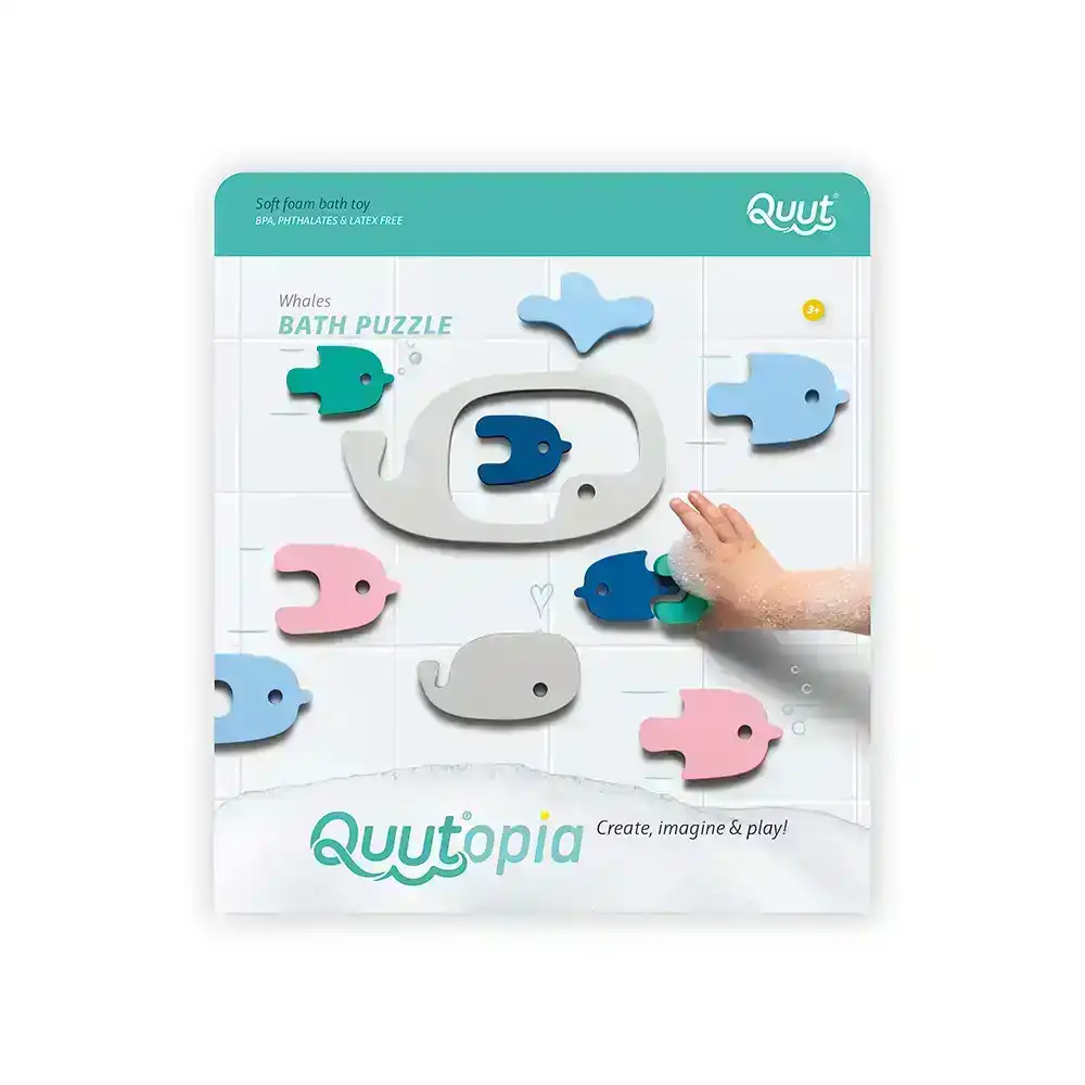 Quut Quutopia Bath Puzzle/Shower Animal Play Water Toys for Kids 10m+ Whale