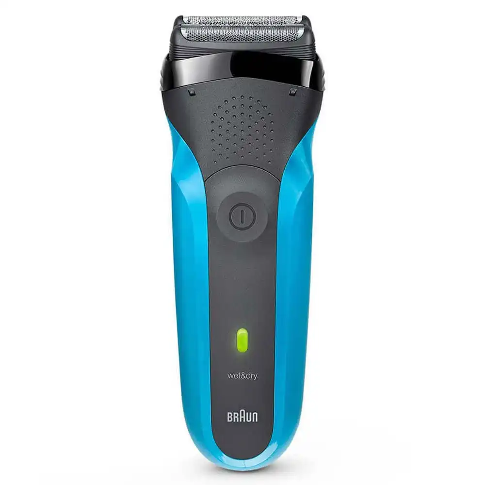 Braun 310S Wet/Dry Electric Waterproof Beard Shaver Cordless Sensitive Skin Blue