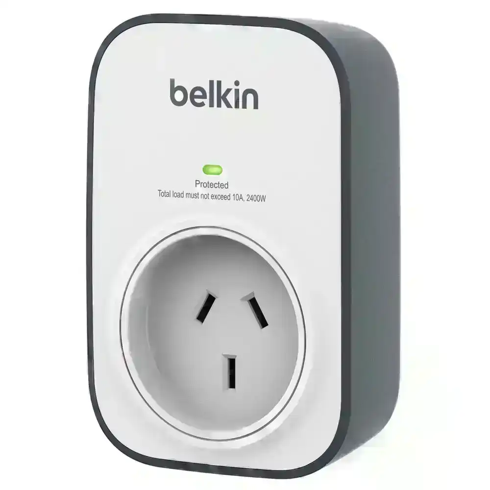 Belkin 240V 1 Outlet Wall Mounted Surge Protector Power Board Grey/White