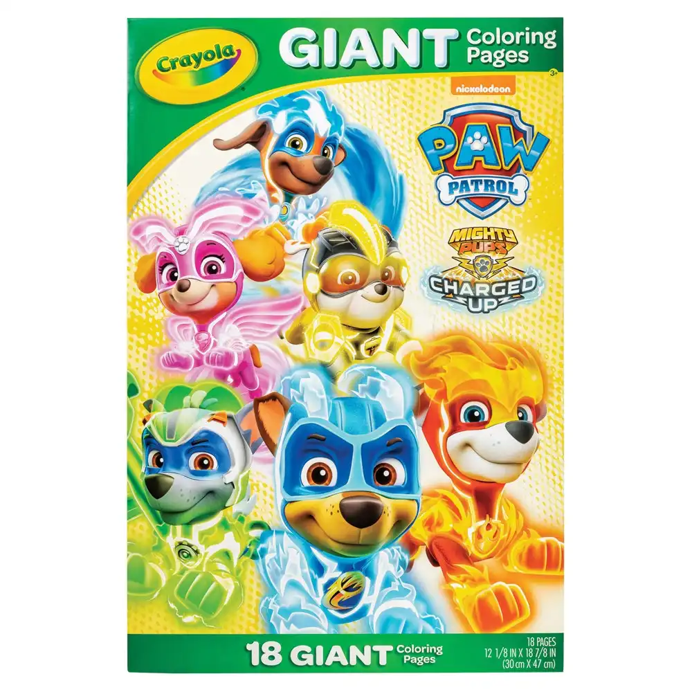 18pg Crayola 30x47cm Paw Patrol Giant Colouring Pages Activity Picture Kids 3y+