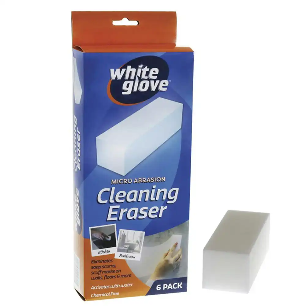 6pc White Glove Max 30cm Dual Head Brush Comfort Grip Cleaning Supplies Grey