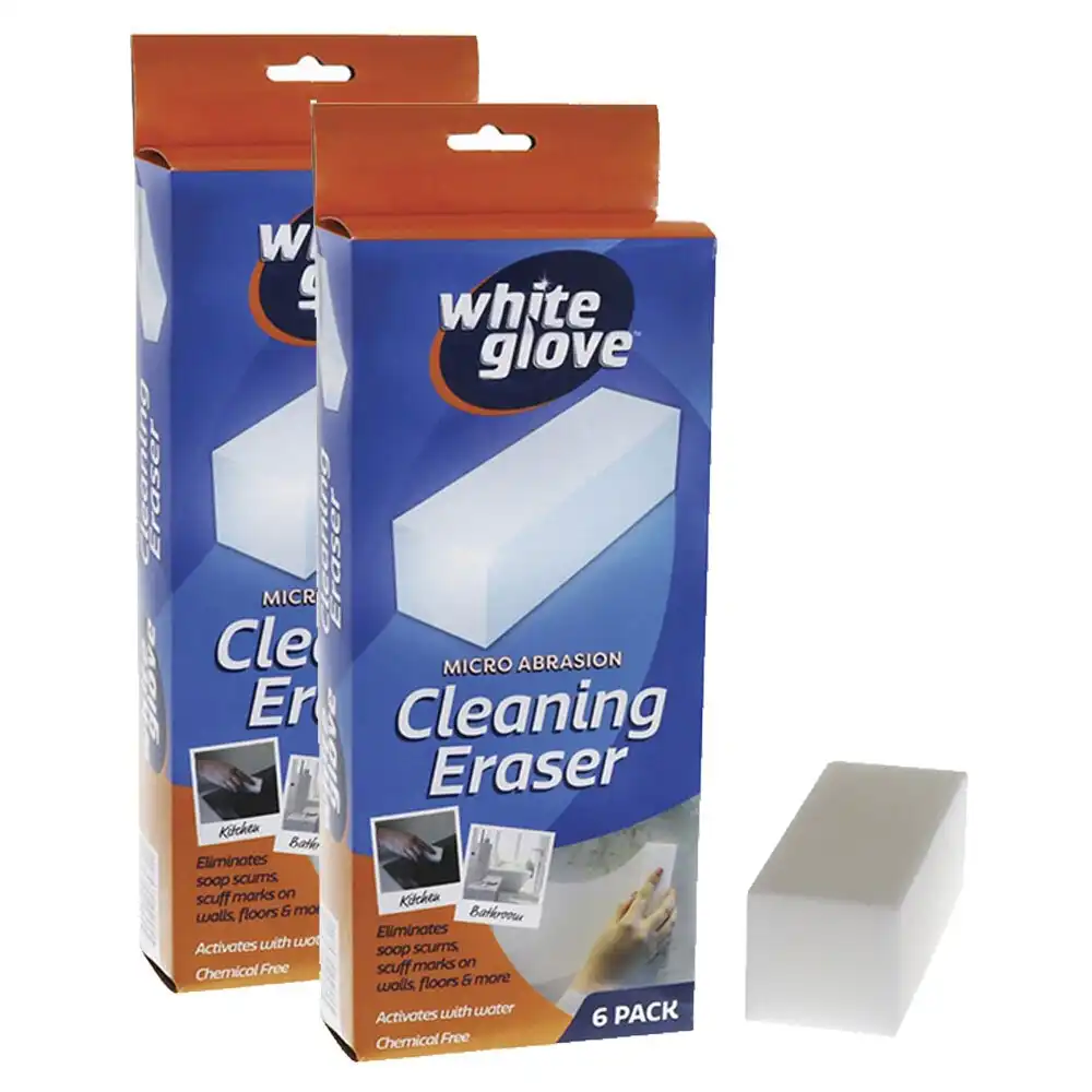 12pc White Glove Max 30cm Dual Head Brush Comfort Grip Cleaning Supplies Grey