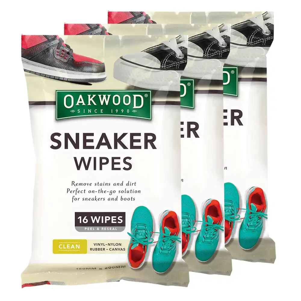 48pc Oakwood 15x20cm Sneaker Wipes Rubber/Vinyl/Nylon Stain Remover Shoe Cleaner
