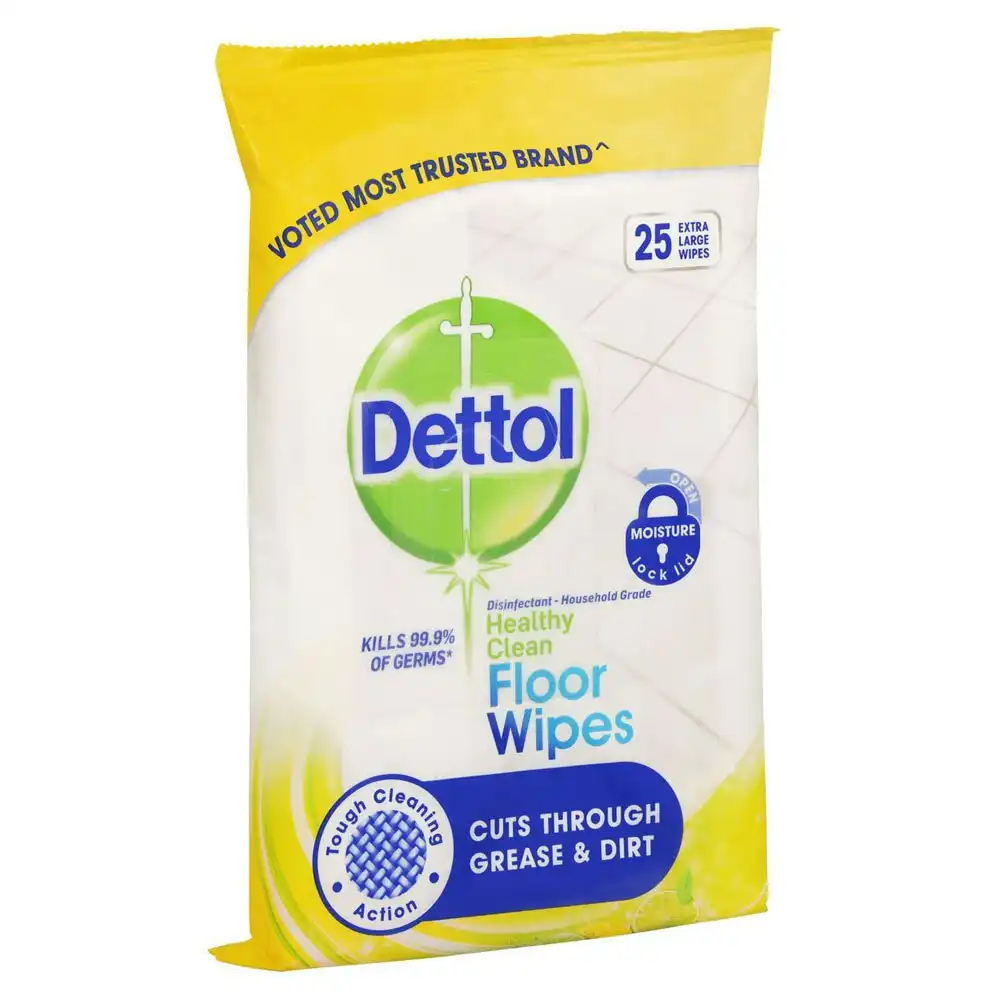 25pc Dettol Floor Wipes Cleaner Antibacterial Cleaning Disinfectant Wipe Citrus