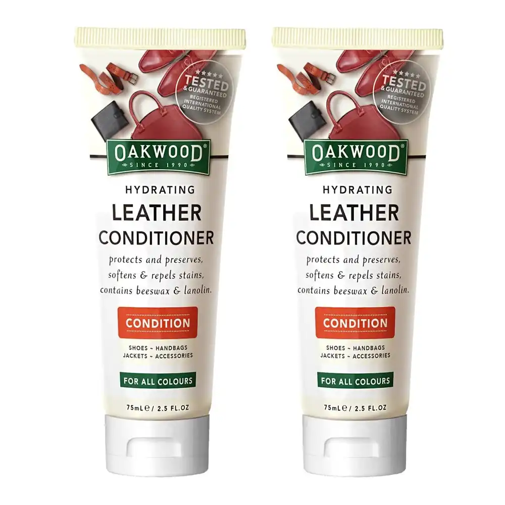 2x Oakwood 75ml Hydrating Leather Conditioner Shoes/Handbags Moisturising Cream