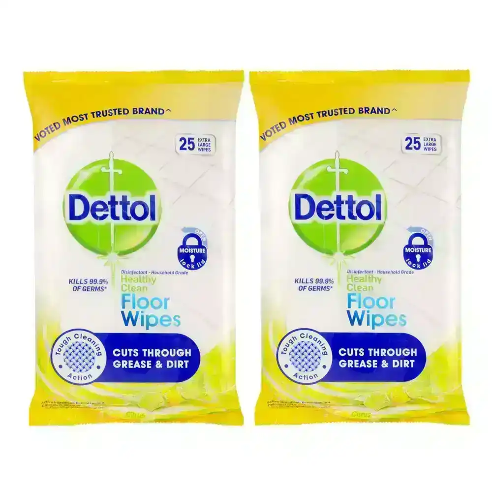 50pc Dettol Floor Wipes Cleaner Antibacterial Cleaning Disinfectant Wipe Citrus