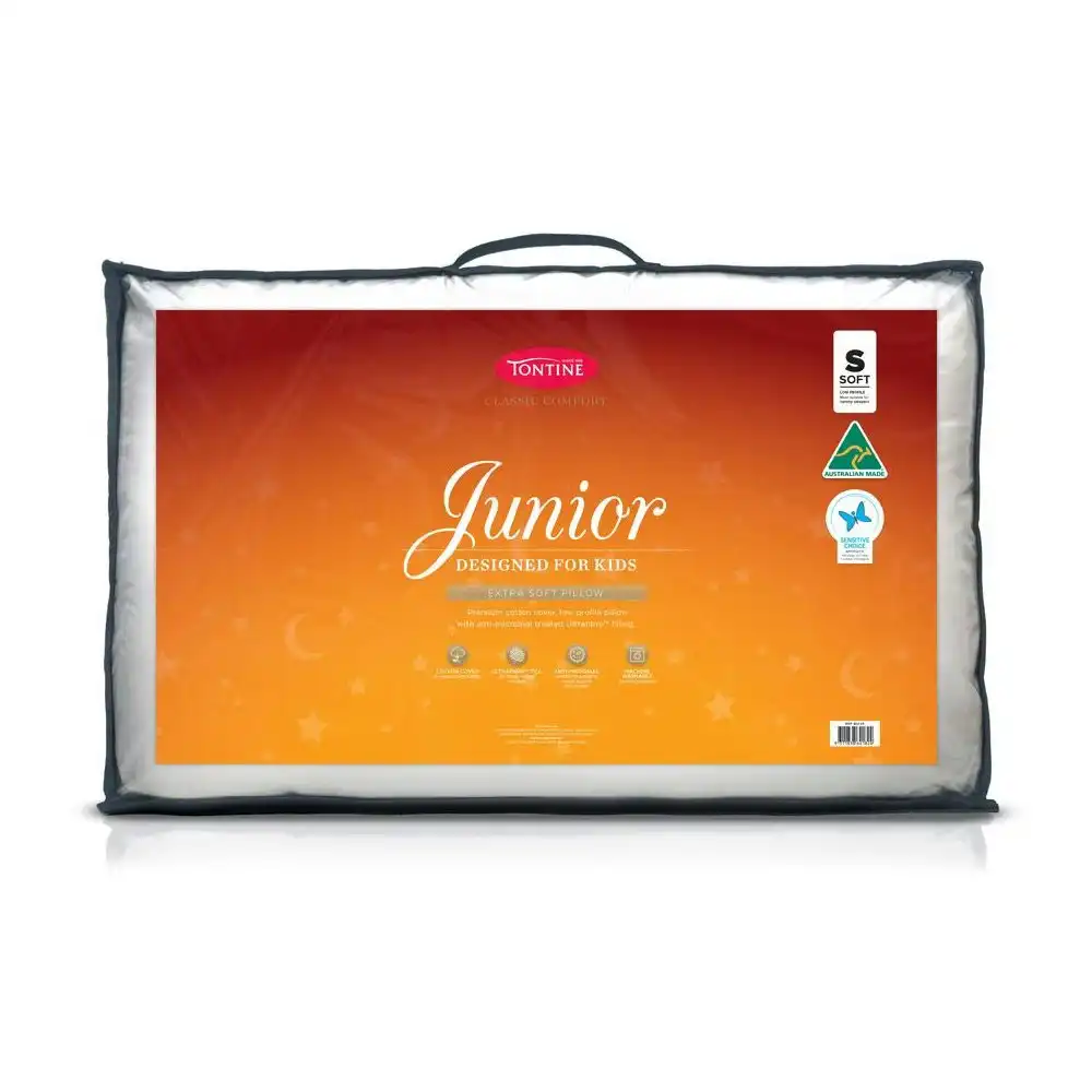 Tontine 46x72cm Classic Comfort Junior Pillow Soft Cotton Low Profile Home Bed