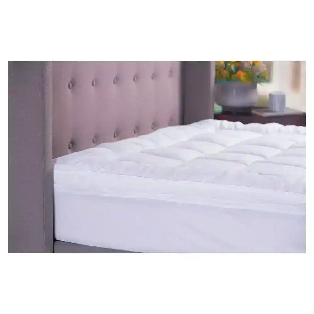 Sheraton Luxury Fitted Mattress Topper 800Gsm Queen Bed Comfort/Cushioning White