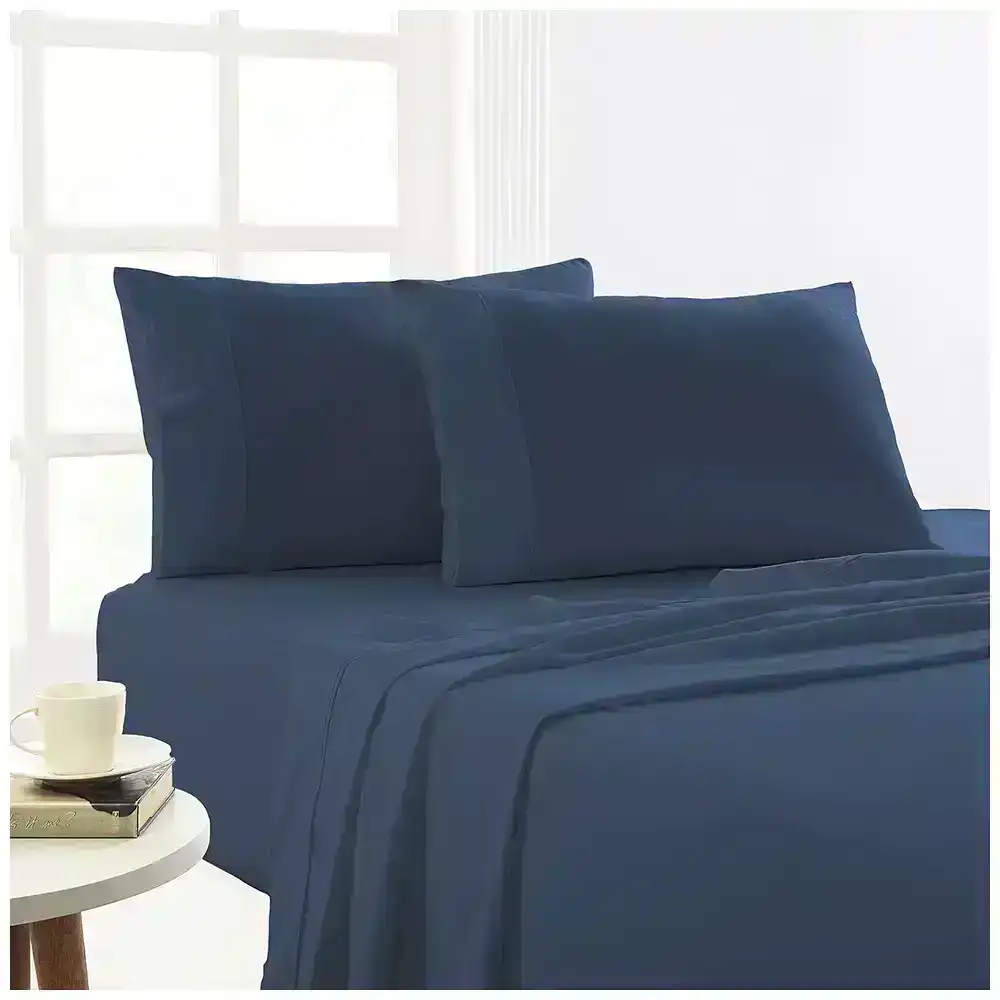 Park Avenue King Bed Flannelette Fitted Sheet Set 175 GSM Egyptian Cotton Ink