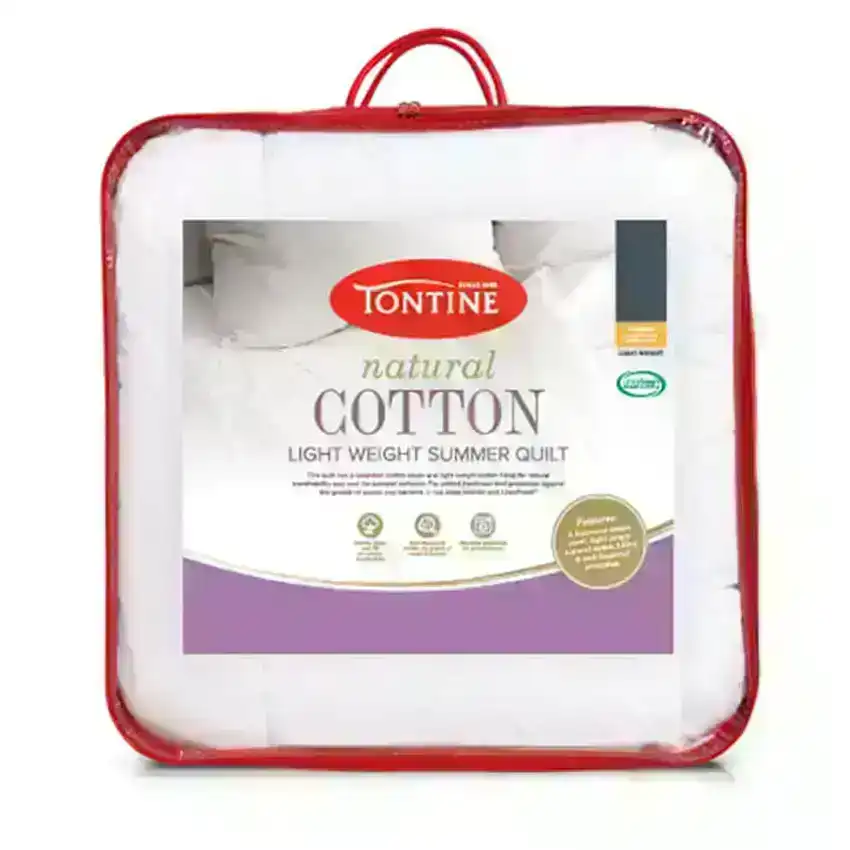 Tontine Double Bed Natural Cotton Filled Breathable Light Summer Quilt/Doona