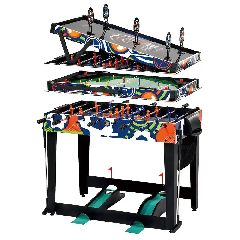 MACE 4FT 4-In-1 Multifunctional Table Pinball Soccer/Foosball Table/Target Shooting/Mini-Golf - Black