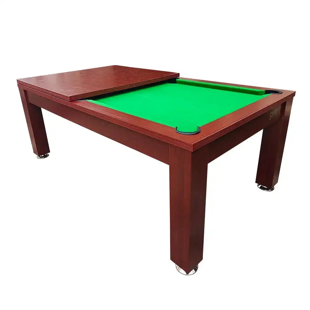 MACE 7FT Elegance Pool /Dining / Billiard Table Walnut Frame Green Felt with Top