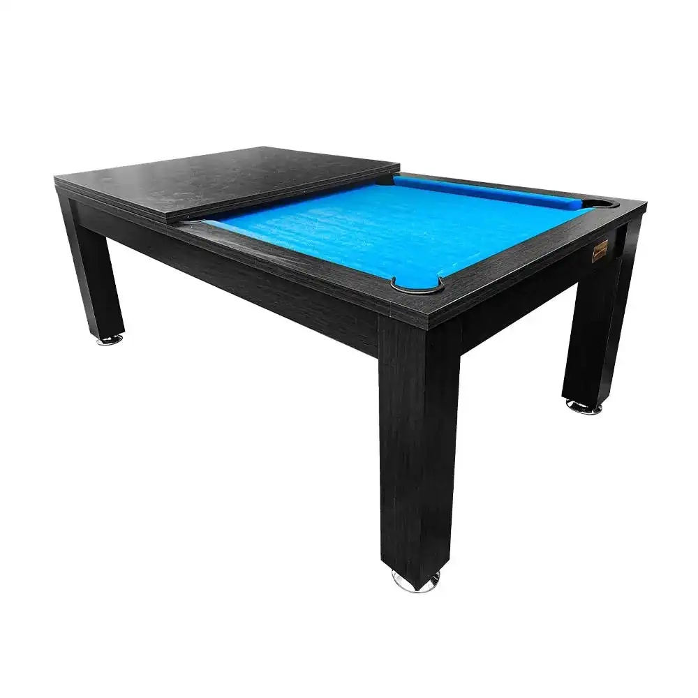 MACE 7FT Elegance Pool /Dining / Billiard Table Black Frame Blue Felt with Top