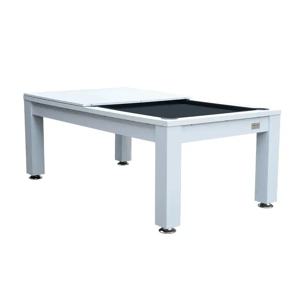 MACE 7FT Elegance Pool /Dining / Billiard Table White Frame Black Felt with Top