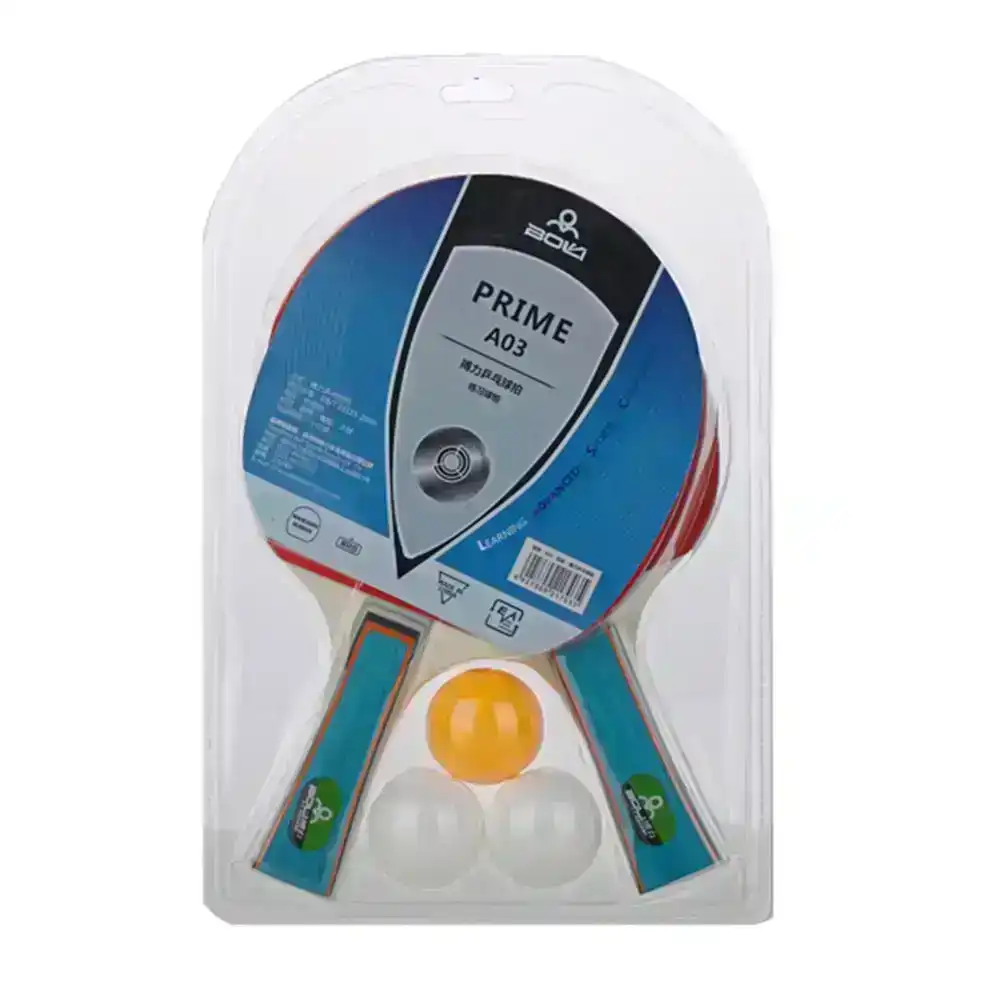 PRIMO A03 Table Tennis / Ping Pong Rackets & Balls Pack - 1 Pair