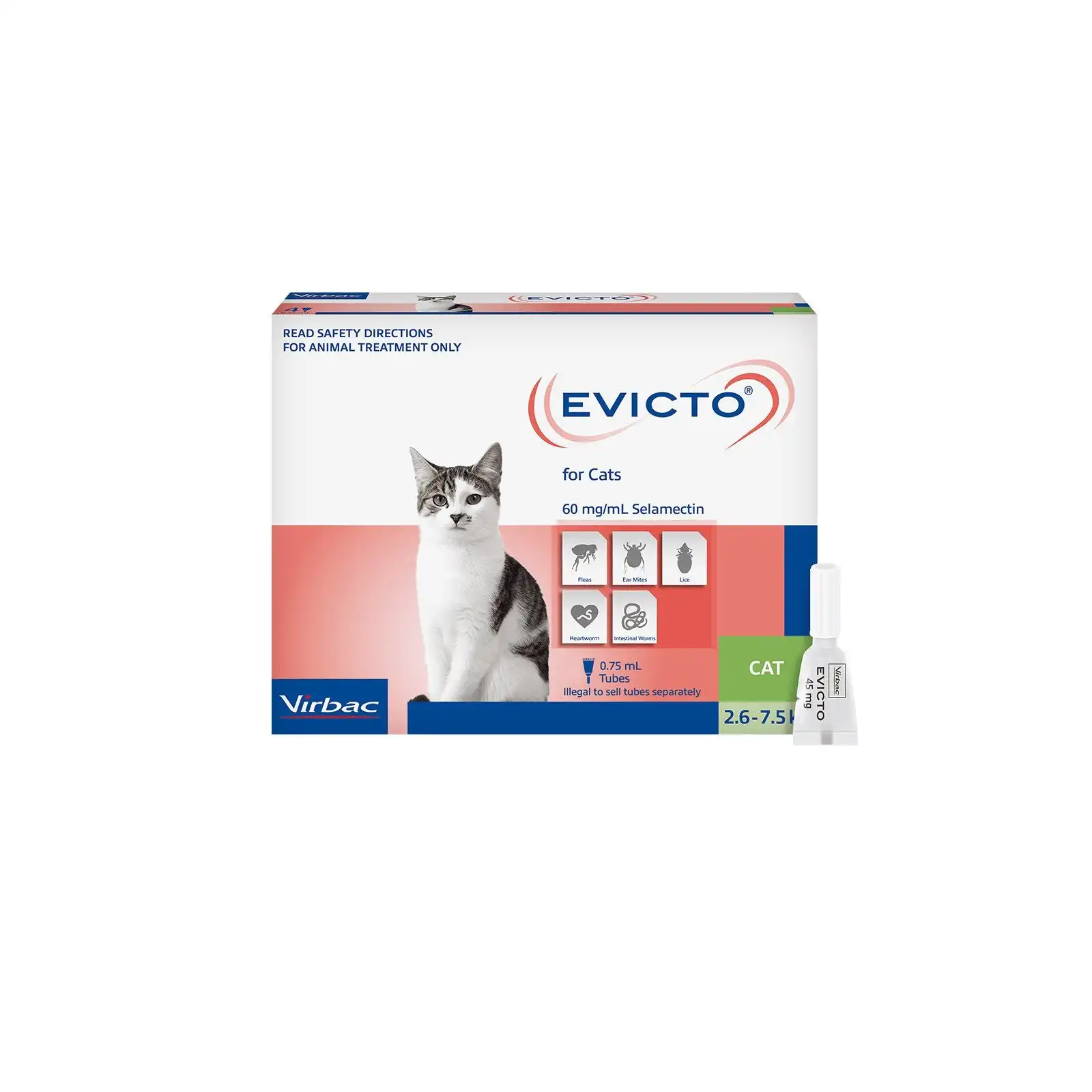 Evicto Spot On for Cats 2.6 to 7.5 Kg (GREEN) 4 Pack