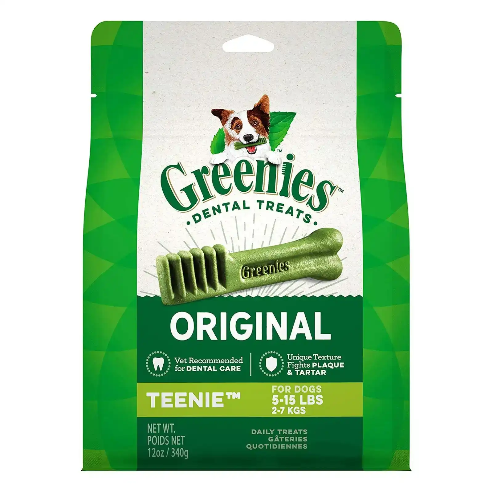 GREENIES Original Dental Treats Teenie for Dogs 2 to 7 Kg 340 Gms