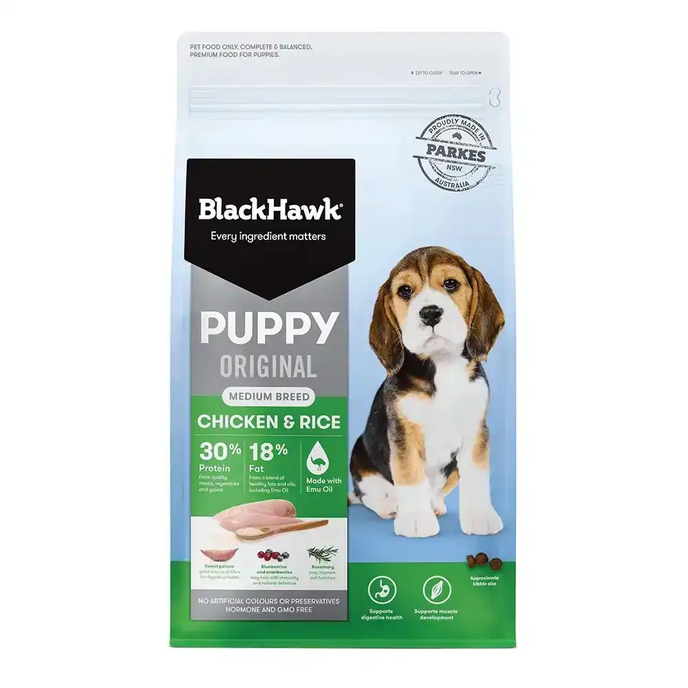 BlackHawk Puppy Medium Breed Original Chicken And Rice Dry Dog Food 10 Kg