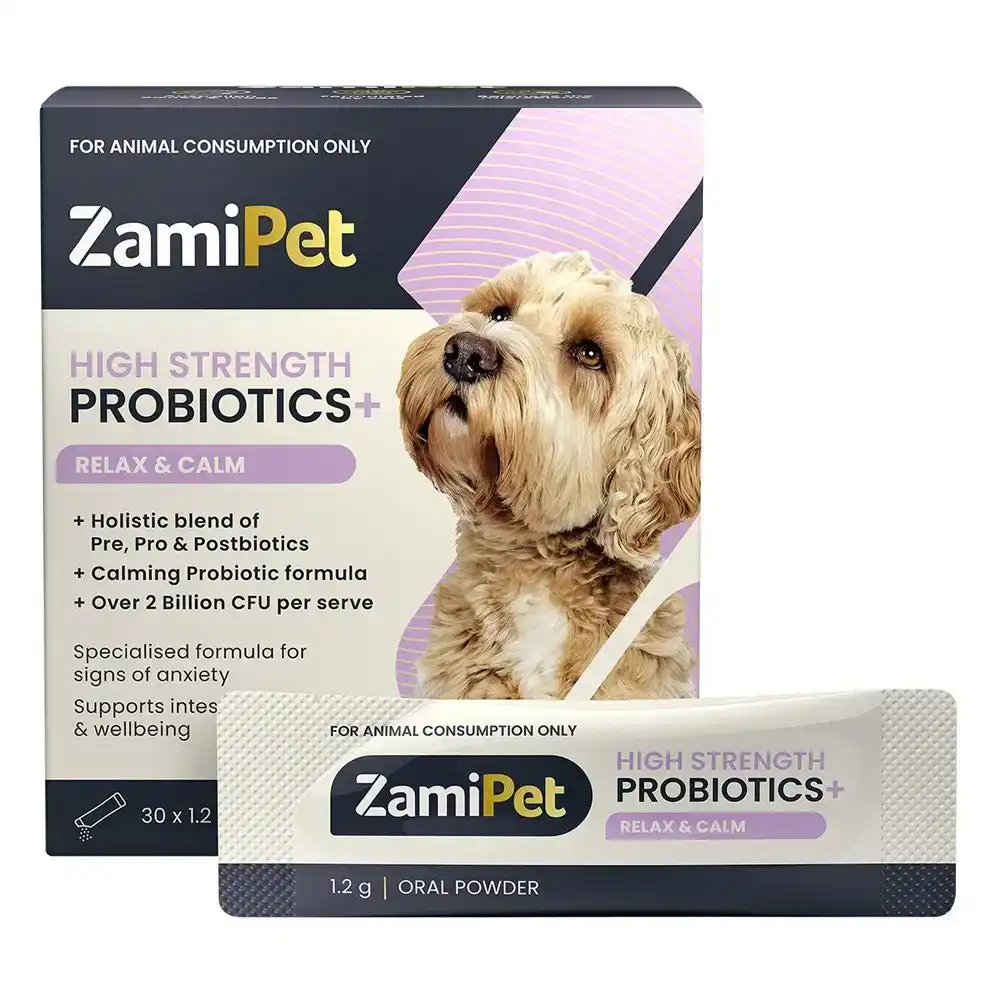 ZamiPet High Strength Probiotics+ Relax and Calm Oral Powder 30 Sachets
