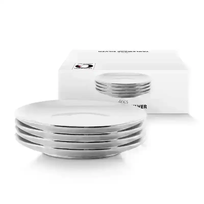VTWonen Silver 12cm Porcelain Plates Set of 4