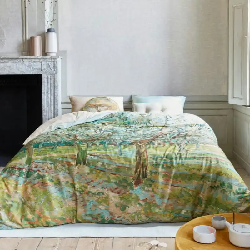 Bedding House Van Gogh Orchard Cotton Sateen Natural Quilt Cover Set