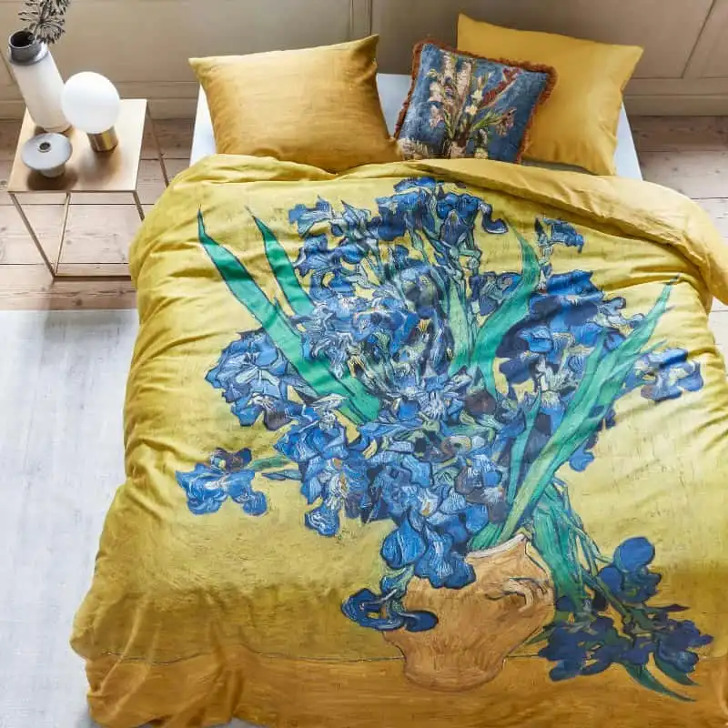 Bedding House Van Gogh Irises Cotton Sateen Yellow Quilt Cover Set
