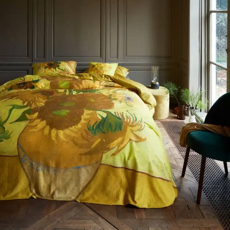 Bedding House Van Gogh Tournesol Cotton Sateen Yellow Quilt Cover Set