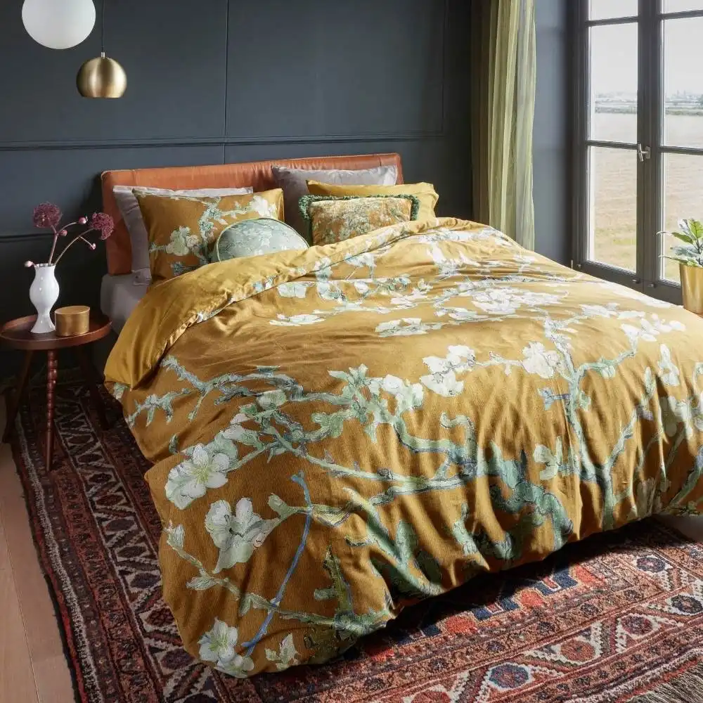 Bedding House Van Gogh Blossoming Ochre Cotton Sateen Quilt Cover Set