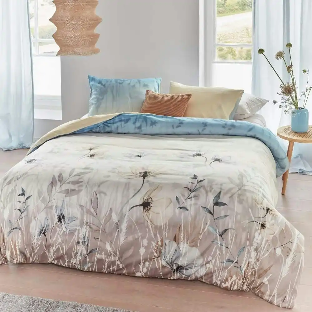 Bedding House Isabelle Light Blue Sateen Cotton Quilt Cover Set