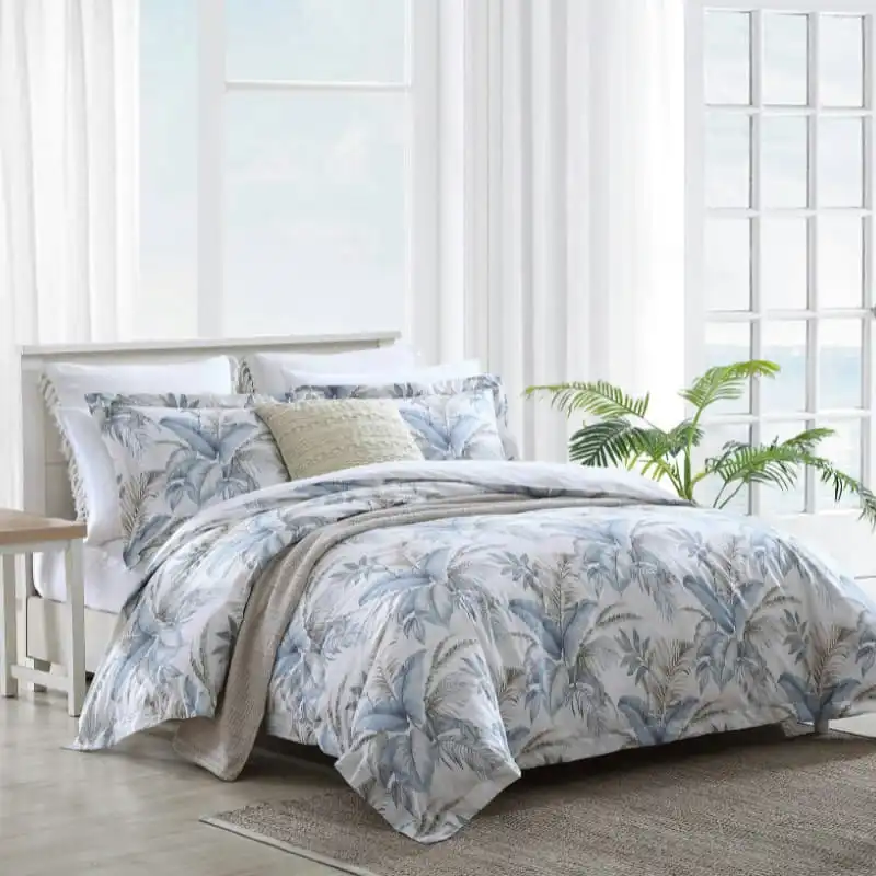 Tommy Bahama Bakers Bluff Blue Silver Quilt Cover Set