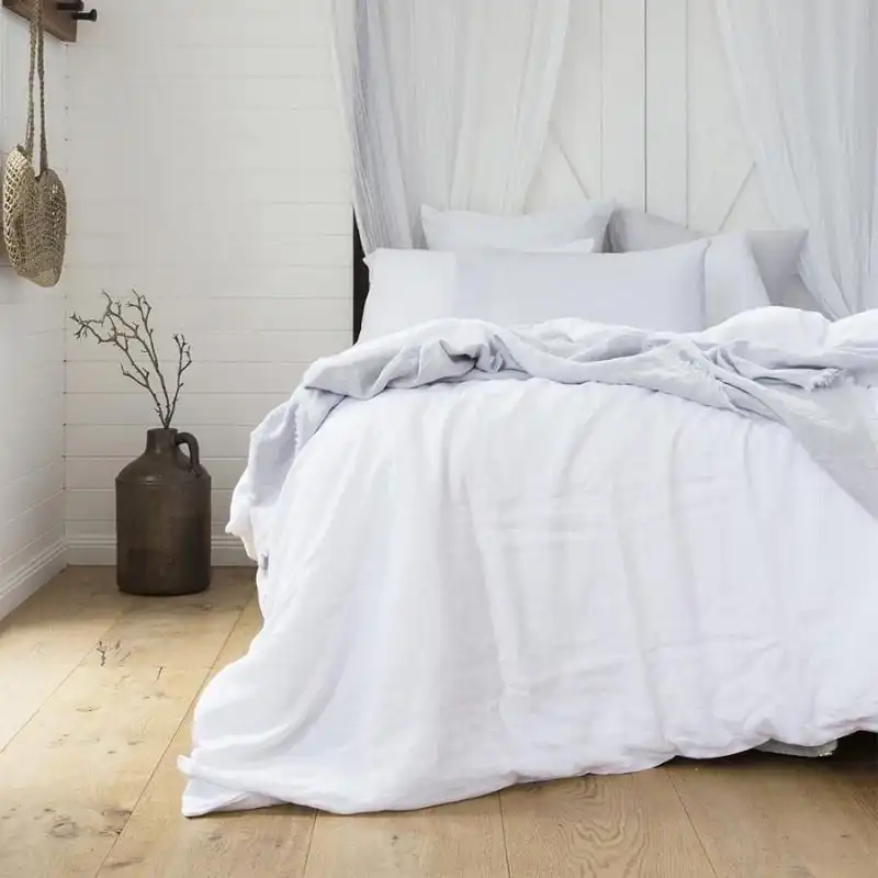 Bambury French Flax Linen Ivory Quilt Cover Set